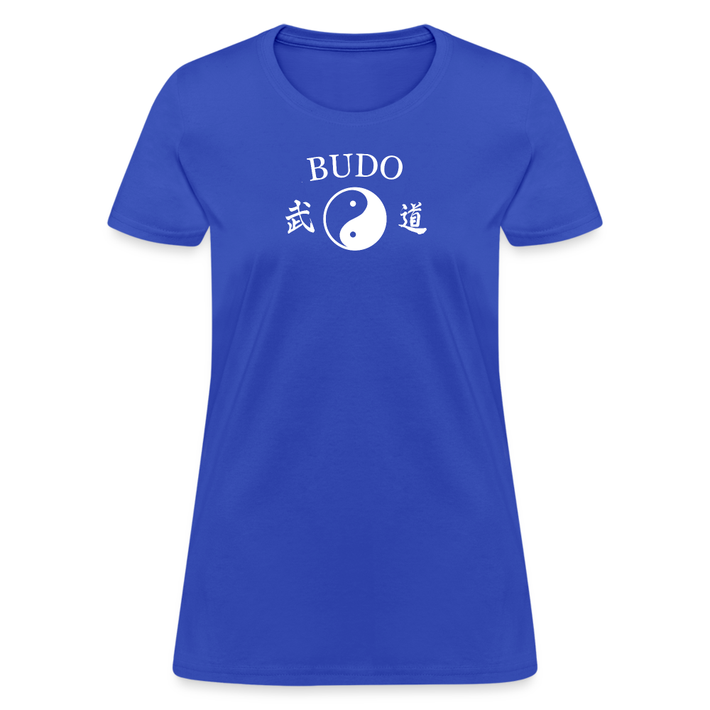 Budo Yin and Yang Kanji Women's T-Shirt - royal blue