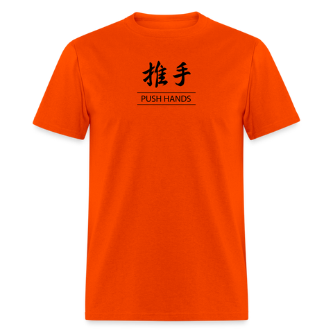 Push Hands Kanji Men's T-Shirt - orange