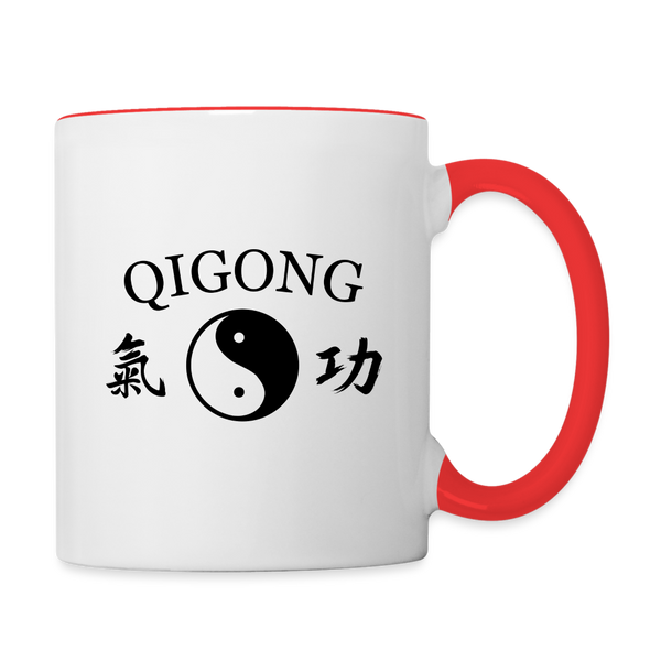 Qigong Coffee Mug - white/red