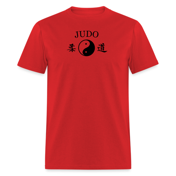 Judo Yin and Yang Kanji Men's T-Shirt - red