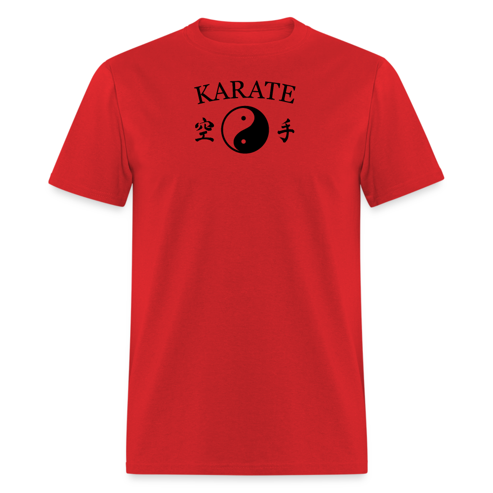 Karate Yin and Yang Kanji Men's T-Shirt - red