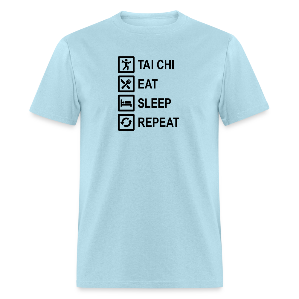 Tai Chi, Eat Sleep, Repeat Men's T-Shirt - powder blue