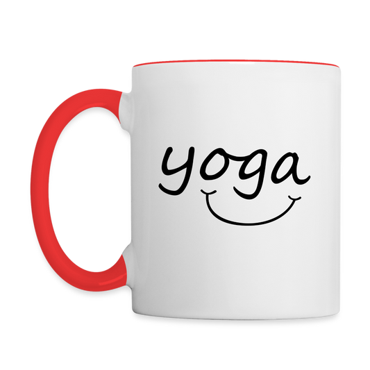 Yoga with a Smile Mug - white/red