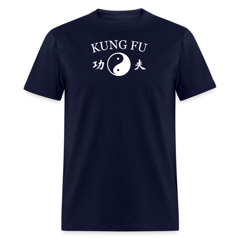 Kung Fu Yin and Yang Kanji Men's T-Shirt - navy