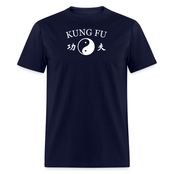 Kung Fu Yin and Yang Kanji Men's T-Shirt - navy