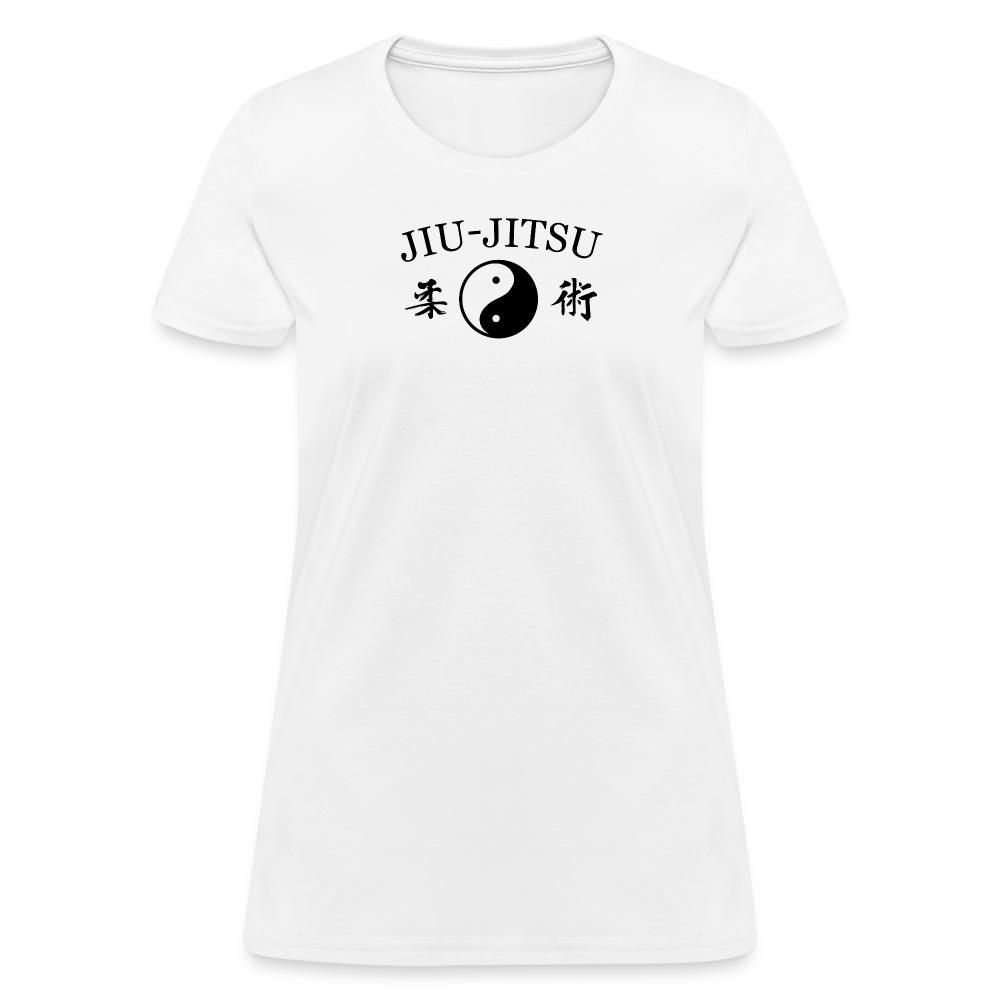 Jiu-Jitsu Yin and Yang Kanji Women's T-Shirt - white