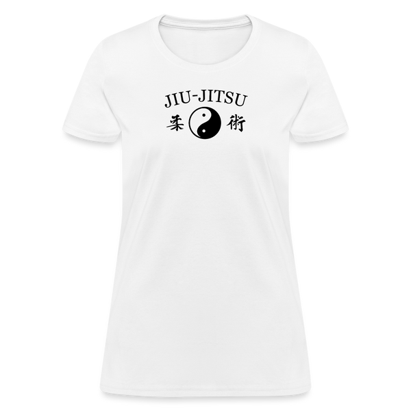 Jiu-Jitsu Yin and Yang Kanji Women's T-Shirt - white