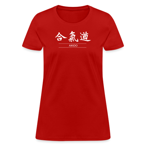 Aikido Kanji Women's T-Shirt - red