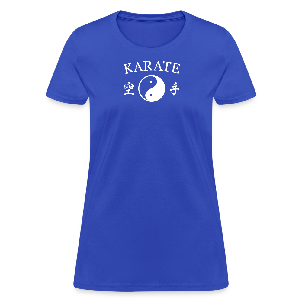 Karate Yin and Yang Kanji Women's T-Shirt - royal blue