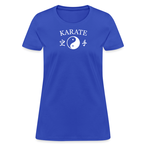 Karate Yin and Yang Kanji Women's T-Shirt - royal blue