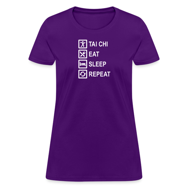 Tai Chi, Eat Sleep, Repeat Women's T-Shirt - purple