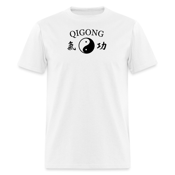 Qigong Yin and Yang with Kanji Men's T-Shirt - white