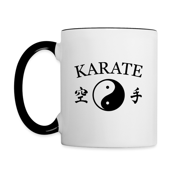 Karate Kanji/Yin and Yang Coffee Mug - white/black