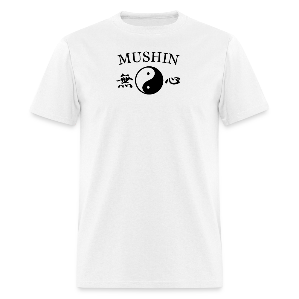 Mushin Kanji with Yin and Yang Men's T-Shirt - white