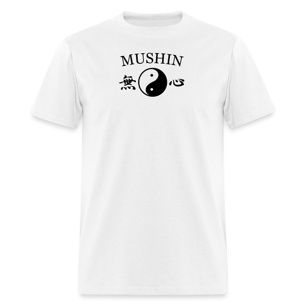 Mushin Kanji with Yin and Yang Men's T-Shirt - white