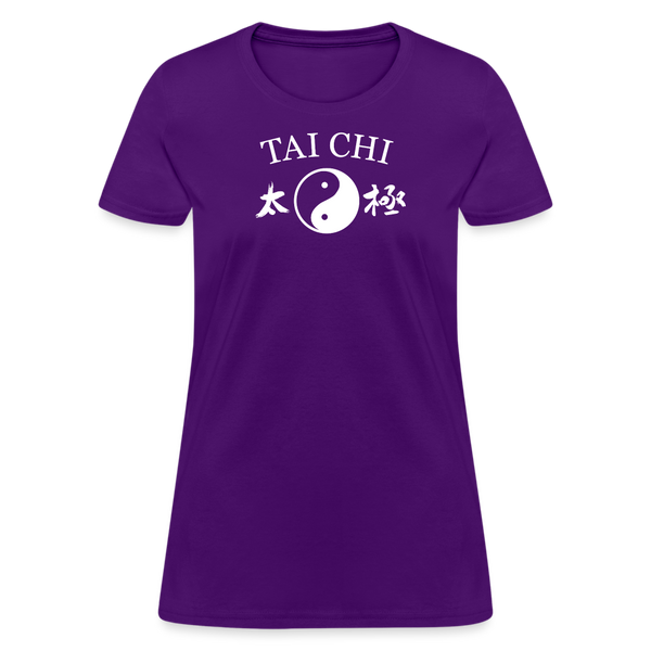 Tai Chi Yin and Yang with Kanji Women's T-Shirt - purple