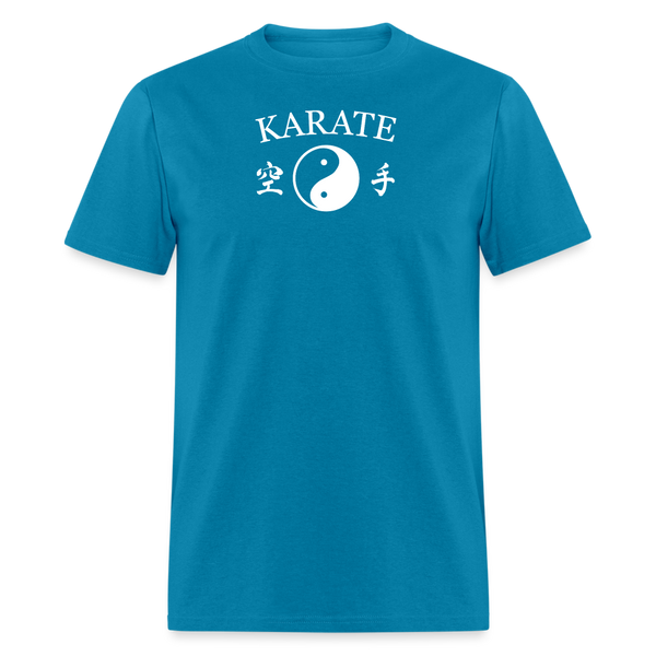 Karate Yin and Yang Kanji Men's T-Shirt - turquoise