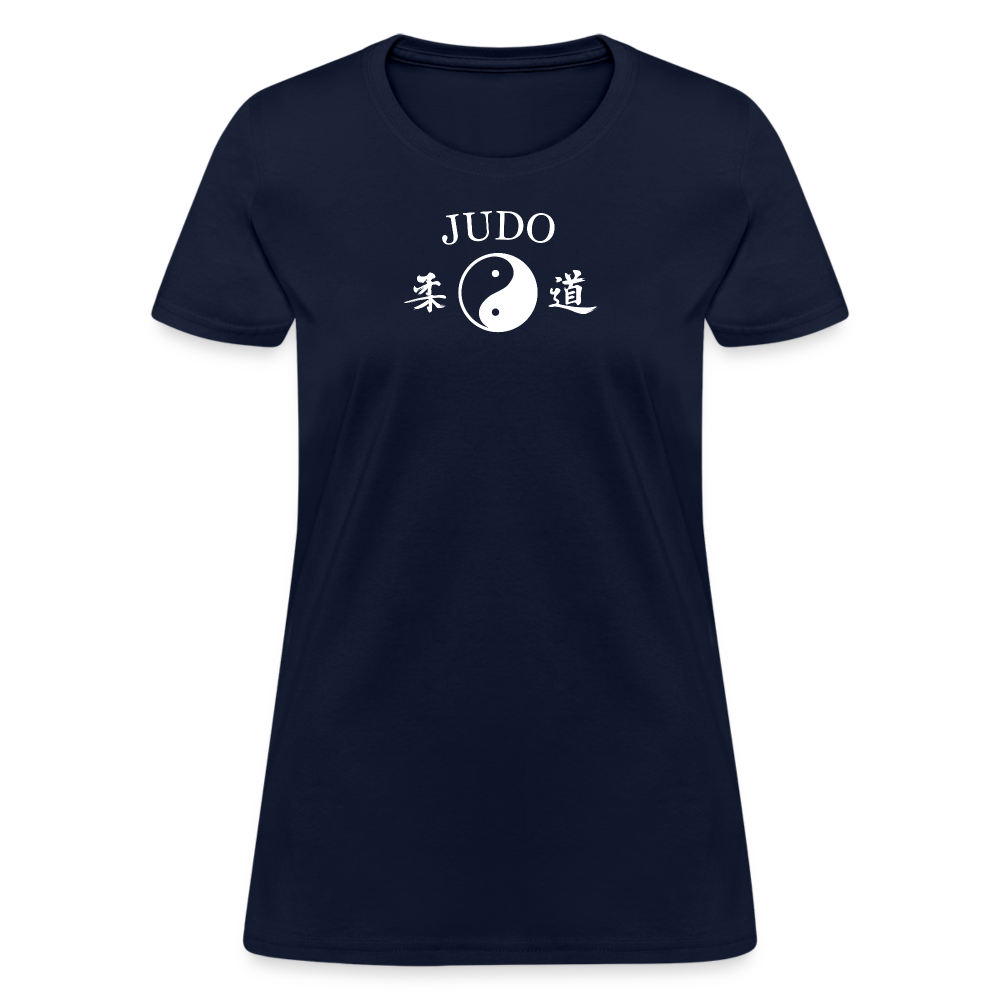 Judo Yin and Yang Kanji Women's T-Shirt - navy