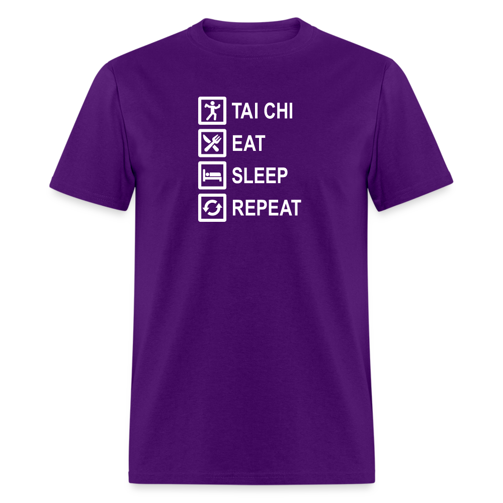 Tai Chi, Eat Sleep, Repeat Men's T-Shirt - purple