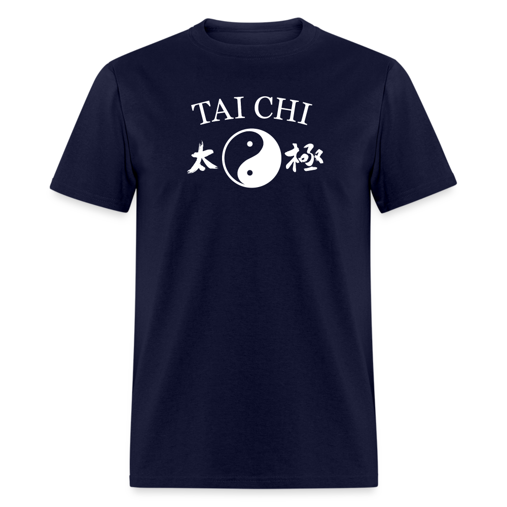 Tai Chi Yin and Yang with Kanji Men's T-Shirt - navy