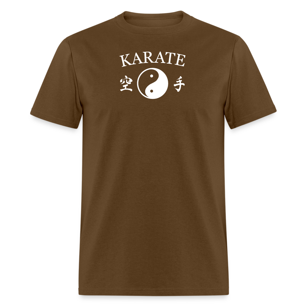 Karate Yin and Yang Kanji Men's T-Shirt - brown