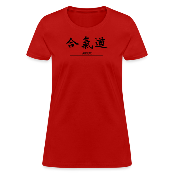 Aikido Kanji Women's T-Shirt - red