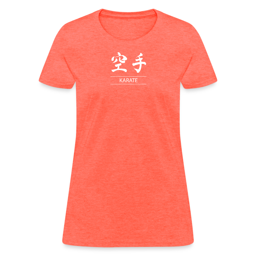 Karate Kanji Women's T-Shirt - heather coral