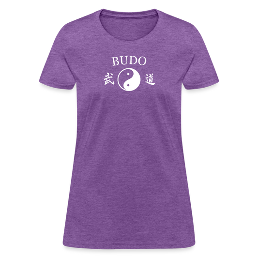 Budo Yin and Yang Kanji  Women's T-Shirt - purple heather