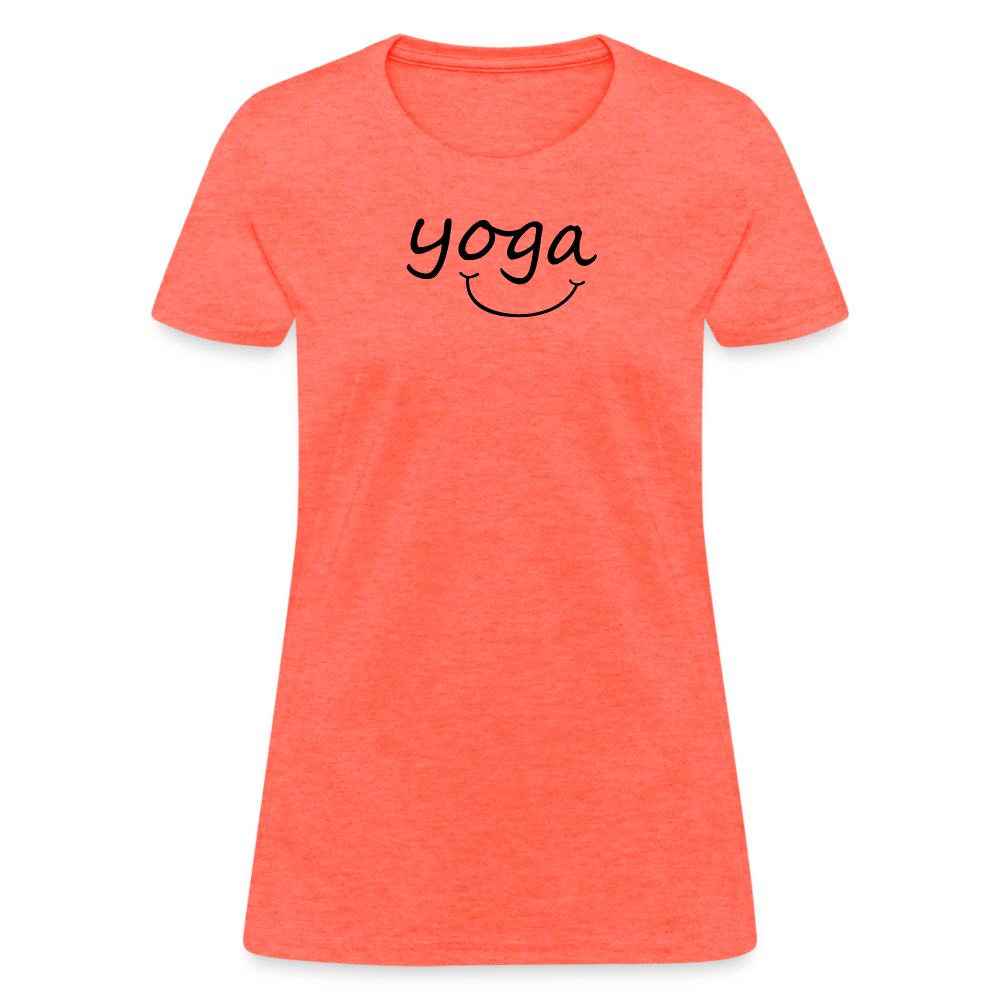 Yoga with a Smile Women's T-Shirt - heather coral