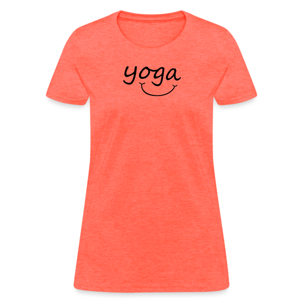 Yoga with a Smile Women's T-Shirt - heather coral