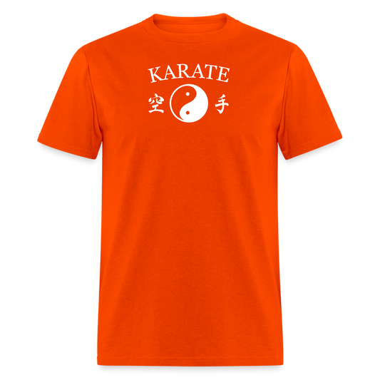 Karate Yin and Yang Kanji Men's T-Shirt - orange