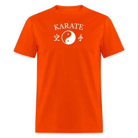 Karate Yin and Yang Kanji Men's T-Shirt - orange