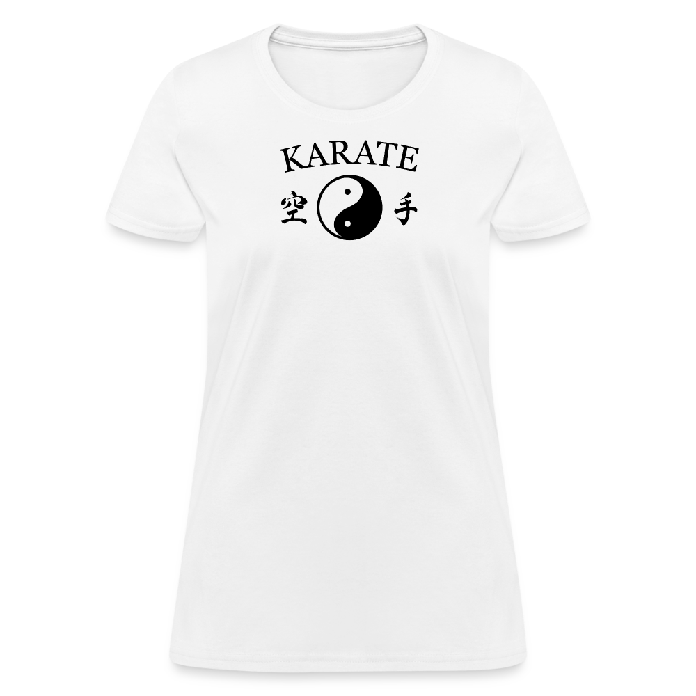 Karate Yin and Yang Kanji Women's T-Shirt - white