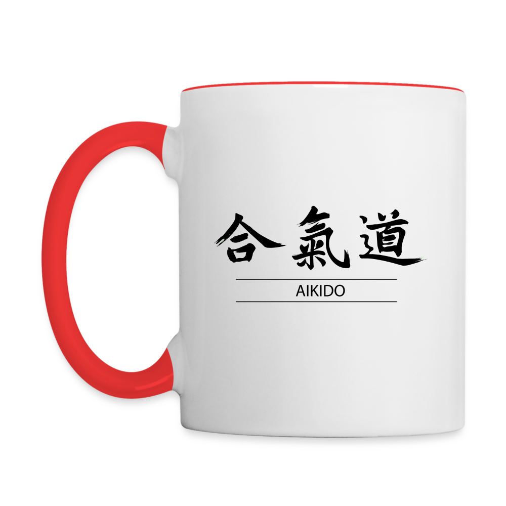 Aikido Kanji Coffee Mug - white/red