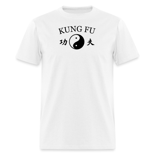 Kung Fu Yin and Yang Kanji Men's T-Shirt - white