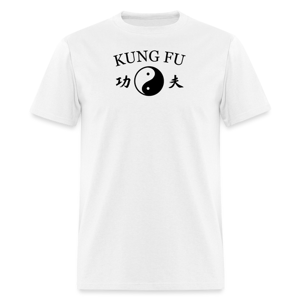 Kung Fu Yin and Yang Kanji Men's T-Shirt - white