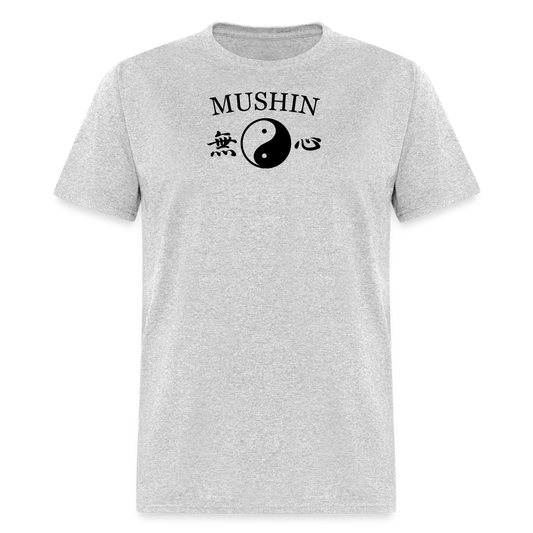 Mushin Kanji with Yin and Yang Men's T-Shirt - heather gray