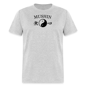 Mushin Kanji with Yin and Yang Men's T-Shirt - heather gray