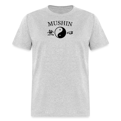 Mushin Kanji with Yin and Yang Men's T-Shirt - heather gray