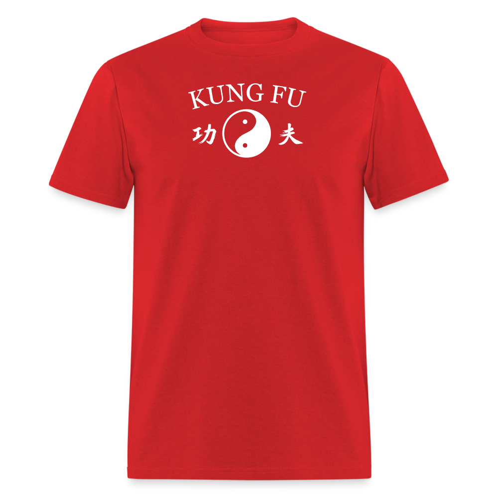 Kung Fu Yin and Yang Kanji Men's T-Shirt - red