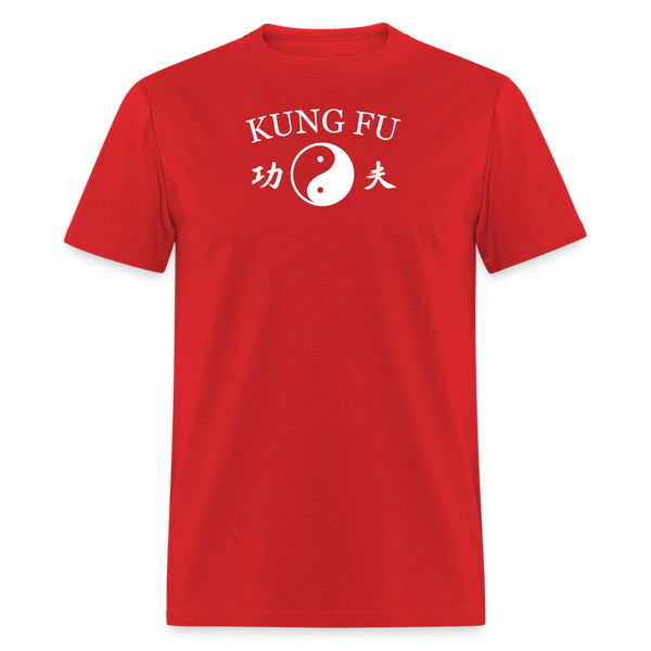 Kung Fu Yin and Yang Kanji Men's T-Shirt - red