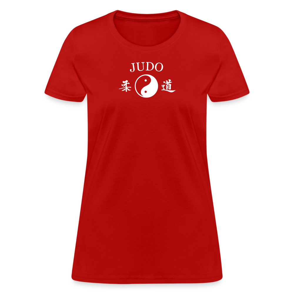 Judo Yin and Yang Kanji Women's T-Shirt - red