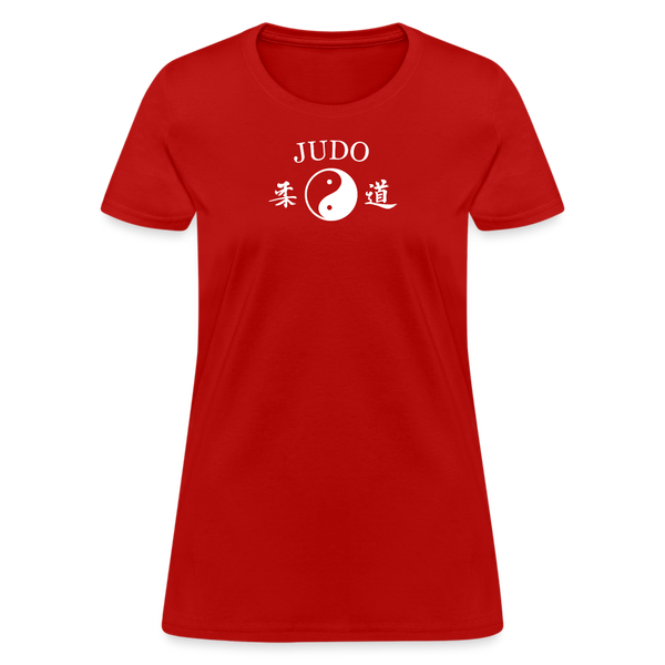 Judo Yin and Yang Kanji Women's T-Shirt - red