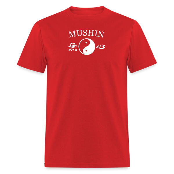 Mushin Kanji with Yin and Yang Men's T-Shirt - red