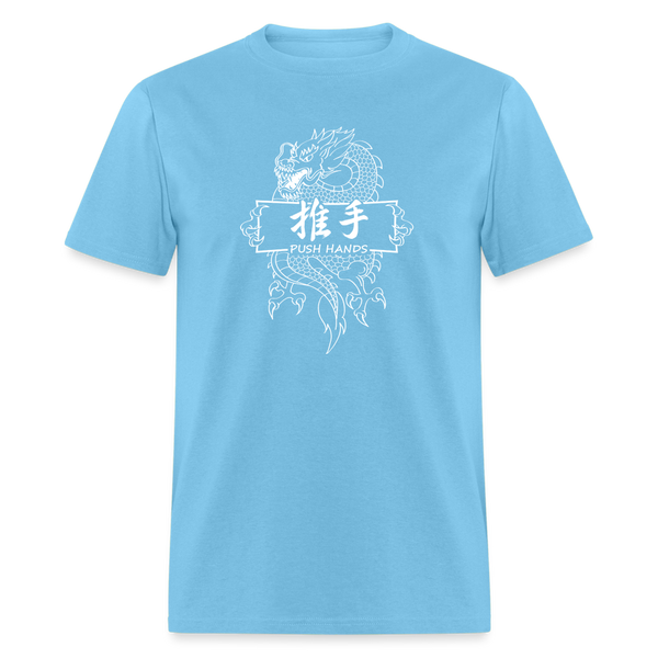 Dragon Push Hands Men's T-Shirt - aquatic blue