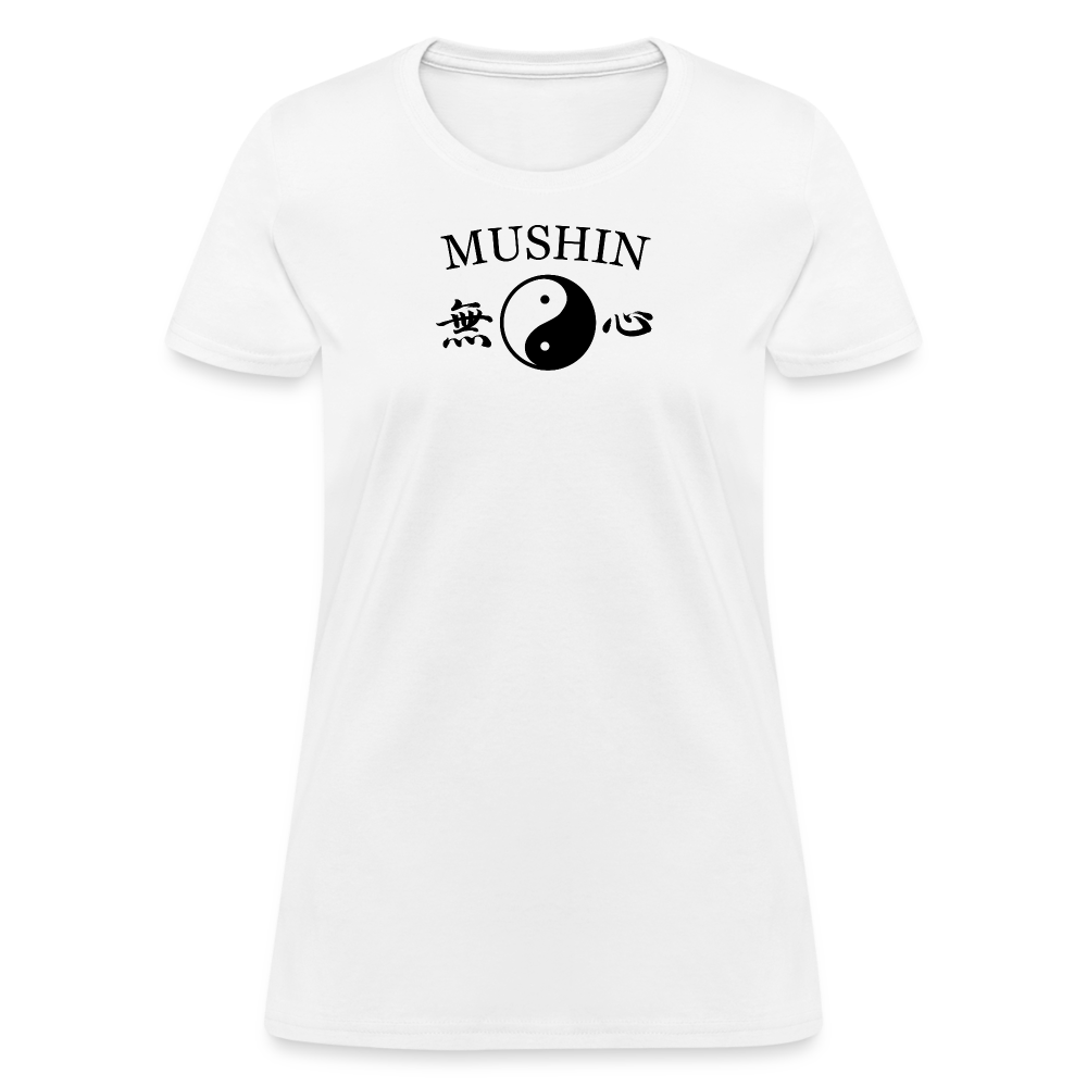 Mushin Kanji with Yin and Yang Women's T-Shirt - white