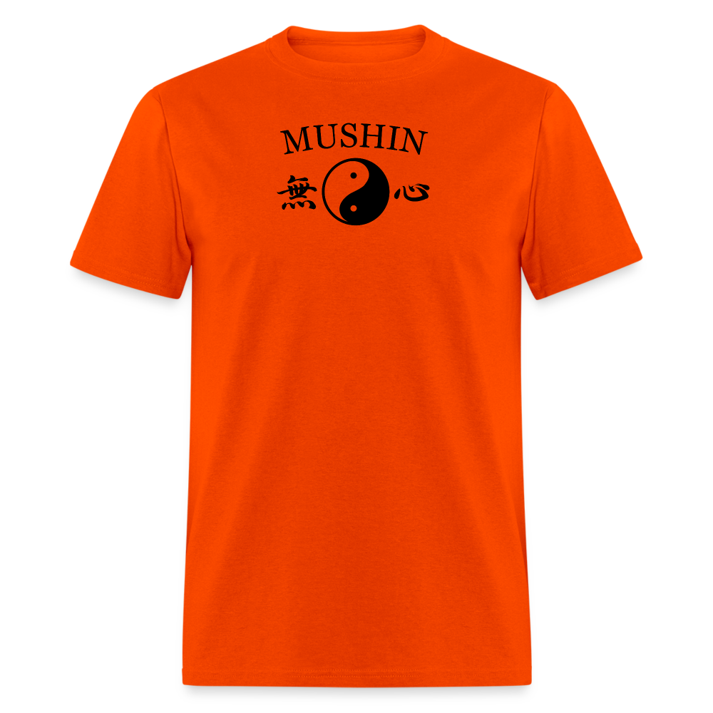 Mushin Kanji with Yin and Yang Men's T-Shirt - orange