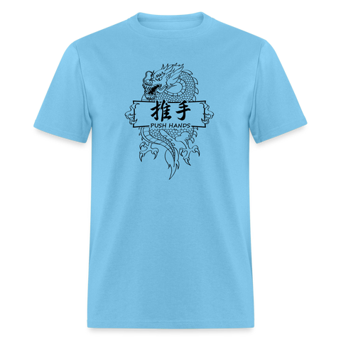 Dragon Push Hands Men's T Shirt - aquatic blue