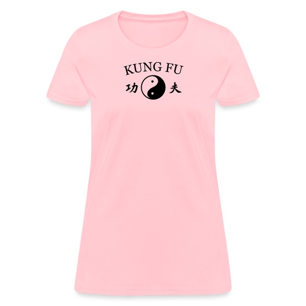 Kung Fu Yin and Yang Kanji Women's T-Shirt - pink