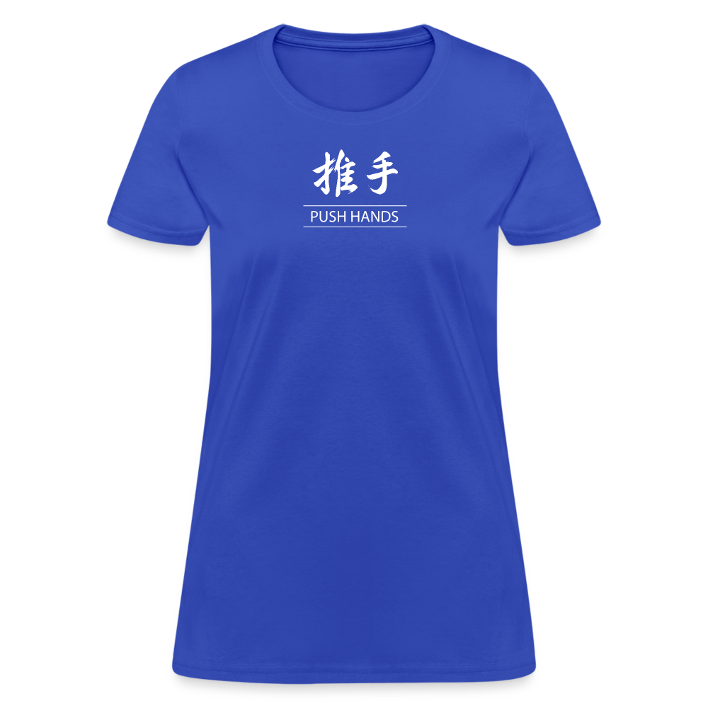 Push Hands Kanji Women's T-Shirt - royal blue